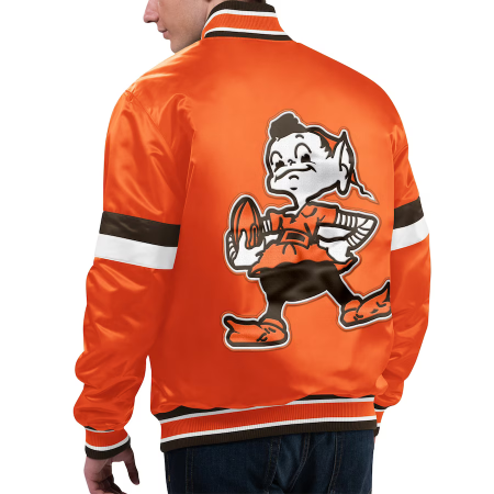 Cleveland Browns - Full-Snap Varsity Navy Satin NFL Jacket