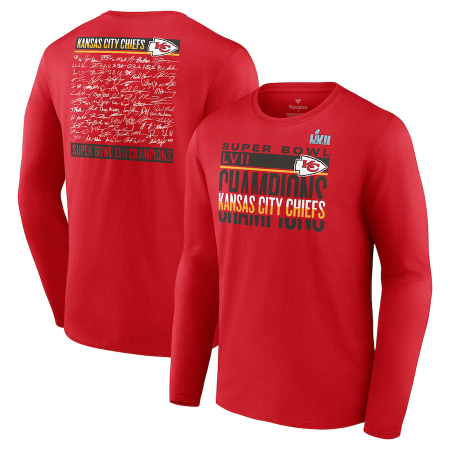 Kansas City Chiefs - Super Bowl LVII Champs Signature NFL Long Sleeve T-Shirt