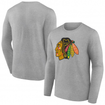 Chicago Blackhawks - Primary Logo Team Gray NHL Long Sleeve T-Shirt
