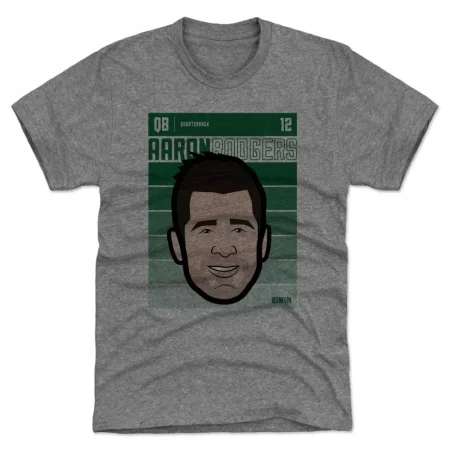 Green Bay Packers - Aaron Rodgers Fade Gray NFL T-Shirt