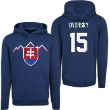 Słowacja Dalibor Dvorský 2026 Hockey Navy Bluza s kapturem - niebieska