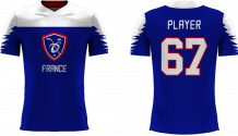 Frankreich - 2018 Sublimated Fan T-Shirt mit Namen und Nummer