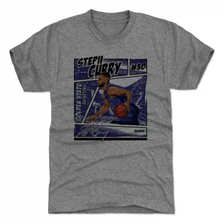 Golden State Warriors - Stephen Curry Comic Gray NBA T-Shirt