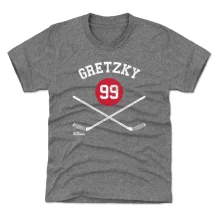 New York Rangers Youth - Wayne Gretzky Sticks Gray NHL T-Shirt