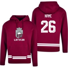 Łotwa - 2026 Hockey Bluza s kapturem/Własne imię i numer
