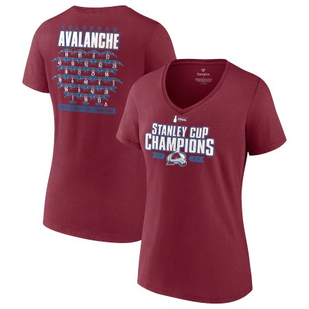 Colorado Avalanche Women - 2022 Stanley Cup Champions Jersey Roster NHL T-Shirt