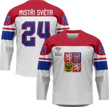 Czechy - 2024 World Champions Hockey Replica Fan Jersey Biały/Własne imię i numer