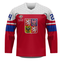 Czechia - 2024 World Champions Hockey Replica Fan Jersey Red