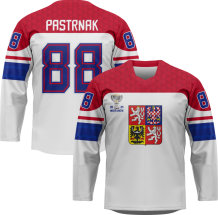 Czechy - David Pastrnak 2024 World Champions Hockey Replica Jersey Biały