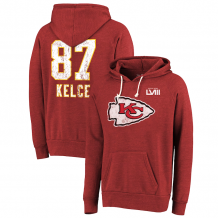 Kansas City Chiefs - Travis Kelce Super Bowl LVIII Champions Tri-Blend NFL Sweatshirt