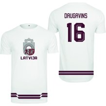 Łotwa - Kaspars Daugavins 2026 Hockey Koszulka - biały