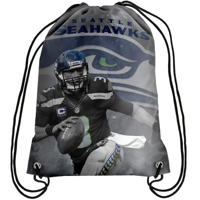 Seattle Seahawks - Russell Wilson Player Printed NFL Drawstring Backpack
