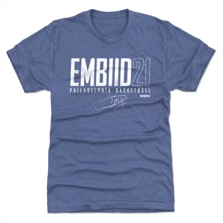 Philadelphia 76ers - Joel Embiid Elite Blue NBA T-Shirt