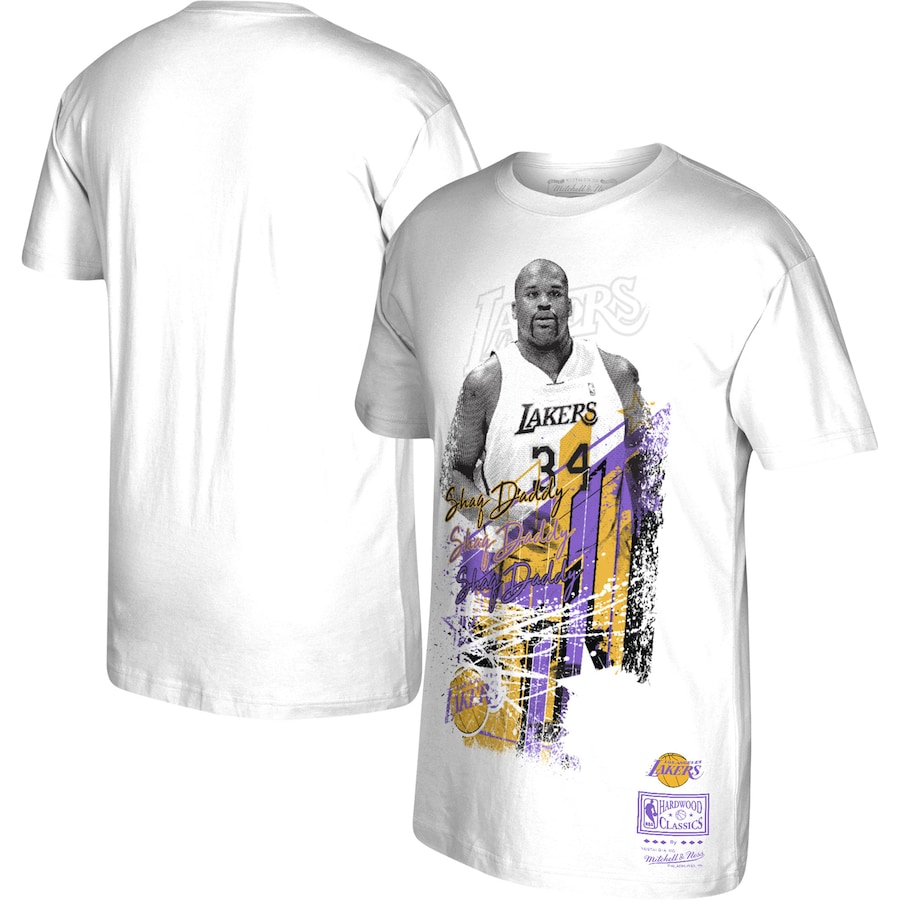 Mitchell & Ness NBA Tee Hardwood Classics Shaquille O'Neal Los Angeles  Lakers- Basketball Store