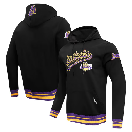 Los Angeles Lakers - Script Tail Black NBA Sweatshirt