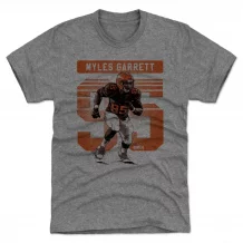 Cleveland Browns - Myles Garrett Grunge Gray NFL T-Shirt