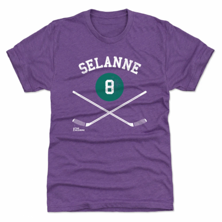 Anaheim Ducks - Teemu Selanne 8 Sticks Purple NHL T-Shirt