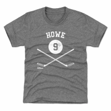 Detroit Red Wings Youth - Gordie Howe 9 Sticks Gray NHL T-Shirt