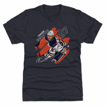 Edmonton Oilers - Connor McDavid Stripes Navy NHL T-Shirt