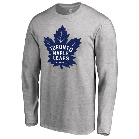 Toronto Maple Leafs - Primary Logo Ash NHL Long Sleeve T-Shirt