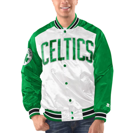 Boston Celtics - Full-Snap Varsity Satin NBA Bunda
