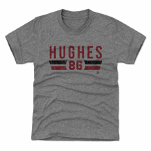 New Jersey Devils Youth - Jack Hughes Font Gray NHL T-Shirt