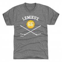 Pittsburgh Penguins - Mario Lemieux Sticks Gray NHL T-Shirt