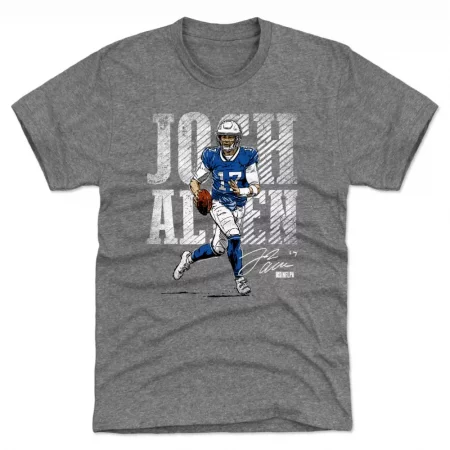 Buffalo Bills - Josh Allen Bold Gray NFL T-Shirt