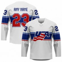 USA - 2023 Hokejový Replica Fan Dres Biely/Vlastné meno a číslo