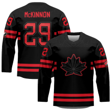 Kanada - Nathan MacKinnon Replica Black Fan Dres