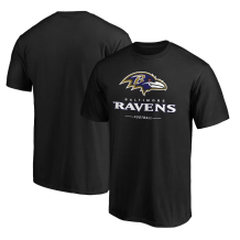 Baltimore Ravens - Team Lockup Black NFL T-Shirt