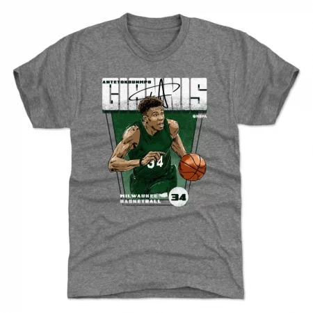 Milwaukee Bucks - Giannis Antetokounmpo Premiere Gray NBA T-Shirt