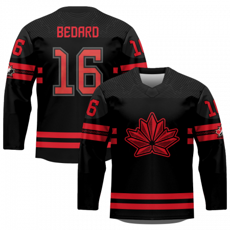 Kanada - Connor Bedard Replica Black Fan Bluza