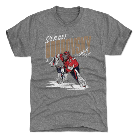 Florida Panthers - Sergei Bobrovsky Chisel Gray NHL T-Shirt