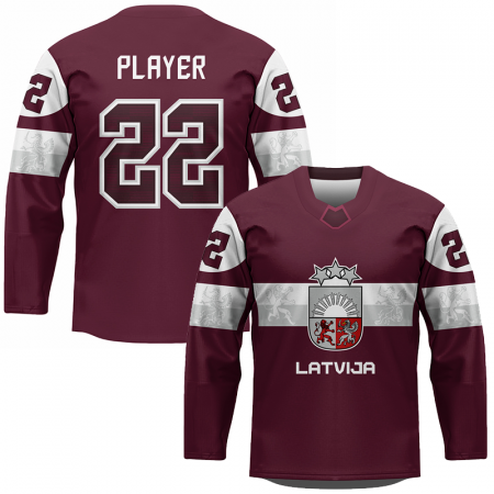 Lotyšsko - Replica Fan Hokejový Dres Tmavý/Vlastní jméno a číslo