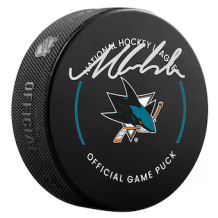 San Jose Sharks - Macklin Celebrini Signierter 2024 Game NHL Puck