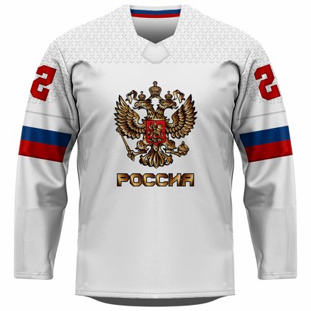 Rusko - 2022 Hokejový Replica Fan Dres Biely/Vlastné meno a číslo - Veľkosť: 5XS - 5-6r.