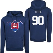 Słowacja Tomáš Tatar 2026 Hockey Navy Bluza s kapturem - niebieska