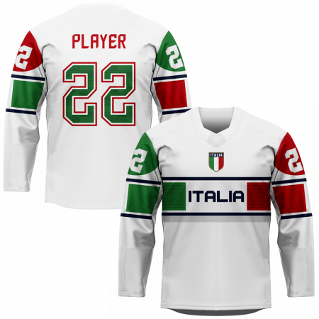 Włochy - Replica Fan Hockey Bluza Biała/Własne imię i numer
