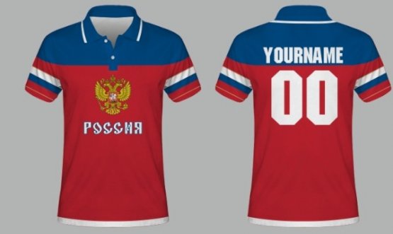Russland - Sublimiert Fan Polo Tshirt - Größe: M