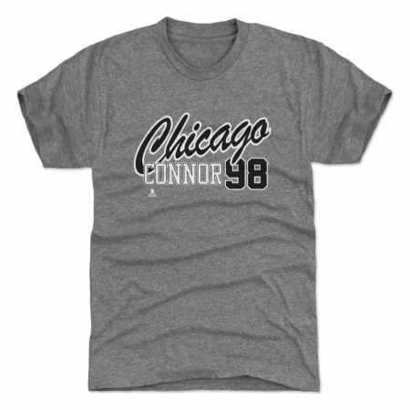 Chicago Blackhawks - Connor Bedard Script 98 Gray NHL Shirt