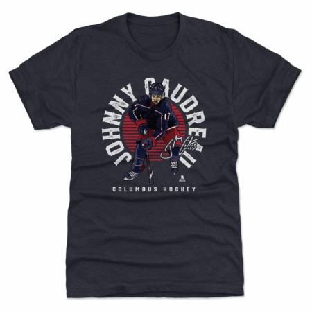 Colombus Blue Jackets - Johnny Gaudreau Emblem Navy NHL T-Shirt