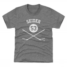 Detroit Red Wings Youth - Moritz Seider Sticks Gray NHL T-Shirt