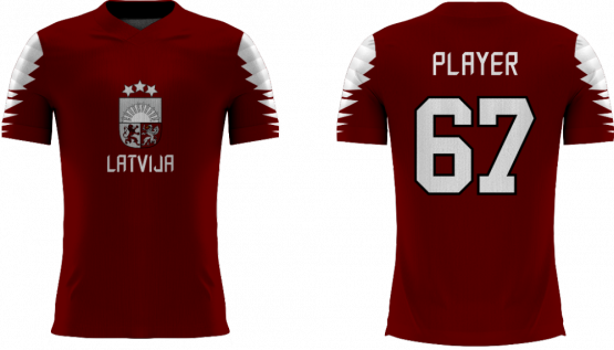 Latvia - 2018 Sublimated Fan T-Shirt with Name and Number