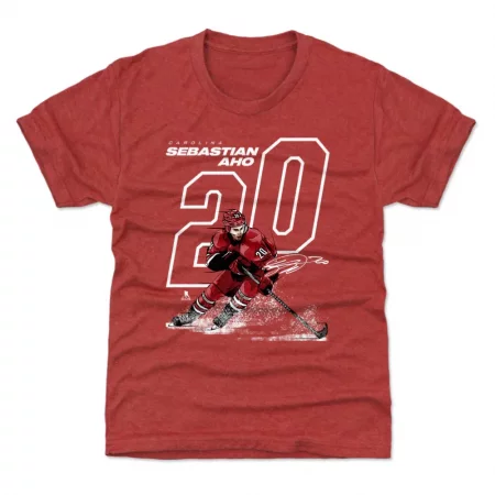 Carolina Hurricanes Youth - Sebastian Aho Offset Red NHL T-Shirt