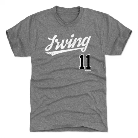 Brooklyn Nets - Kyrie Irving Script Gray NBA T-Shirt