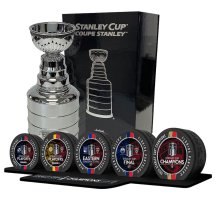 Florida Panthers - 2024 Stanley Cup Champs Five-Puck Display Stand and Trophy