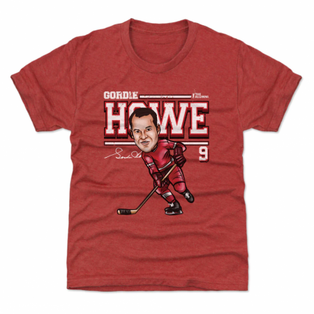 Detroit Red Wings Dziecięcy - Gordie Howe Cartoon NHL Koszułka