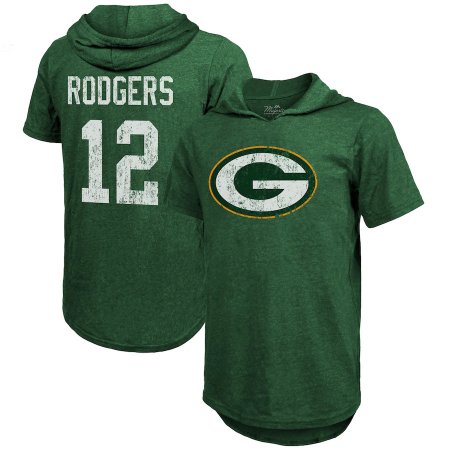 Green Bay Packers - Aaron Rodgers Tri-Blend NFL Hoodie T-Shirt