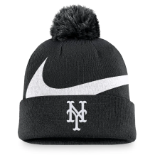 New York Mets - Swoosh Peak Black MLB Knit hat